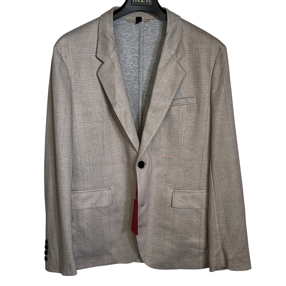 Hugo Boss Men's Modern-Fit Plaid Sport Coat - Light Taupe 36R $445